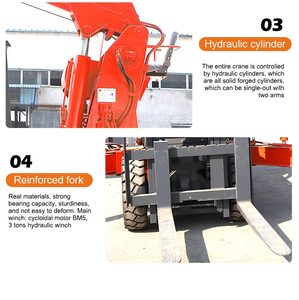 Nueva Minicargadora China <span class=keywords><strong>de</strong></span> Alta Calidad con Grúa, Rotación <span class=keywords><strong>de</strong></span> 360°, Altura <span class=keywords><strong>de</strong></span> Elevación <span class=keywords><strong>de</strong></span> 15 m, Sistema Hidráulico, Motor, Giro Corto - Product Image 5
