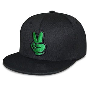 Casquette de baseball snapback 6 panneaux pour homme, haute qualité, noire unie, en acrylique, avec logo personnalisé, style hip-hop populaire - Product Image 3