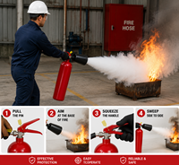 Extincteur portable au dioxyde de carbone de 3 kg, rouge, en acier épais, Extintor Co2 pour la prévention des incendies en intérieur