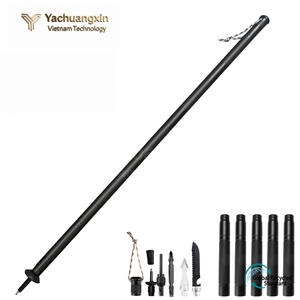 Canne de marche télescopique réglable en alliage d'aluminium, 3 sections, verrouillage par torsion, embout en caoutchouc, design minimaliste pour la marche en extérieur - Product Image 6