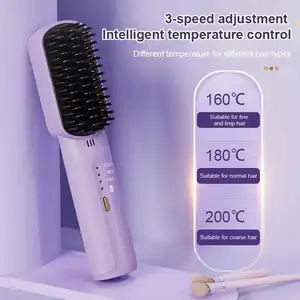 Multifunction Rechargeable Custom Negative Ion Electric Cordless Wireless Hair Straightener Brush