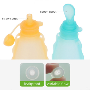 Bolsa de Silicona 2 <span class=keywords><strong>en</strong></span> 1 para Alimentación de Bebés, con Cuchara y Boquilla, Libre de BPA, 180 ml, Bolsa de Almacenamiento de <span class=keywords><strong>Leche</strong></span> <span class=keywords><strong>Materna</strong></span> - Product Image 4
