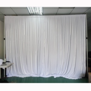 Système de tuyaux et rideaux télescopiques blancs à montage rapide pour stand d'exposition - Product Image 6