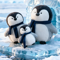 Peluche pingouin DunDun, adorable poupée avec écharpe, animal marin en peluche, coton PP, compagnon de sommeil réconfortant