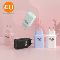 GaN PD UK EU US Plug 45W Super Fast Adaptateur de chargeur de USB-C pour iPhone 16 15 14 pour Smart Phone Adaptateur de chargeur Type-C