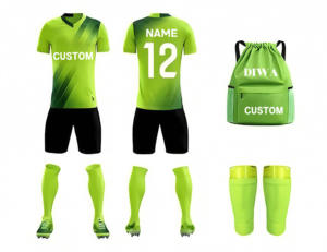 Abbigliamento da Allenamento <span class=keywords><strong>Personalizzabile</strong></span>, Uniformi da <span class=keywords><strong>Calcio</strong></span>, Maglie Verdi e Bianche, Set di Magliette da <span class=keywords><strong>Calcio</strong></span> per Uomo - Product Image 1