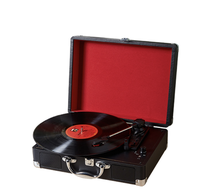 EOM/EDM HY-T01 Portable BT Vinyl Record Player avec couverture en cuir Vintage Electronic Retro Turntable for Audio Use