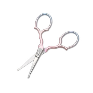 All Steel Small Scissors 95mm Round Tip For Trimming Eyebrows Nose Hair Beard Household Use - Product Image 3
