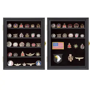 Directly Supplied Manufacturer's Wooden Commemorative Coin Collection Cabinet Wall Hanging For Medal Storage Coin Display