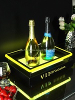 Support de Présentation Lumineux Rectangulaire pour Baijiu, Spiritueux et Vin – Sous-Verre LED Créatif en Acier Inoxydable