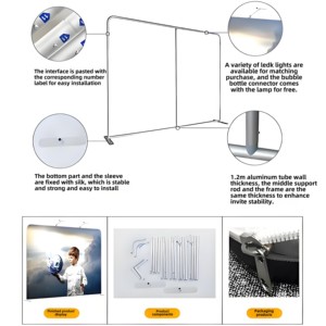 Backdrop foto booth 8*8FT dengan rangka aluminium, Peralatan Pameran Dagang - Product Image 5