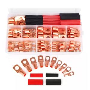 Terminaux à sertir en cuivre de type U, 80 pièces, avec boîte de gaines thermorétractables, pour connexions de câblage électrique - Product Image 1