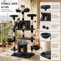 Arbre à chat extra haut directement de l'usine avec deux niches et hamacs latéraux