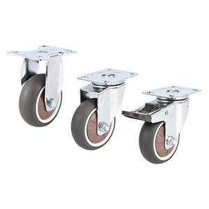 Roulettes contemporaines pour meubles de chambre à coucher, roues silencieuses en TPR à plaque plate, 2/2,5/3 pouces, mobiles/fixes, multidirectionnelles, double axe - Product Image 1