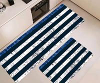 Tapis de cuisine antidérapant en mousse PVC anti-fatigue - Imperméable, facile à nettoyer, motif floral, moderne, minimaliste, antidérapant en caoutchouc