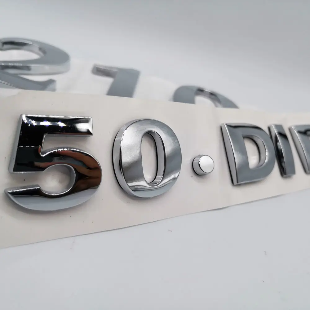 Waterproof customized metal letter 3d logo/chrome letters & number sign used outdoor digital sticker sale for car