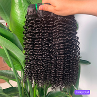 Paquetes de Cabello Humano Indio Virgen Súper Doble Trama, Sin Procesar, 12A, Rizado Kinky, 3 Paquetes, Doble Trama, Color Natural