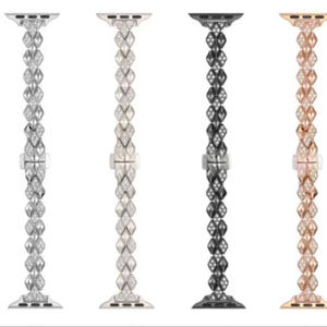 Correas de Reloj Inteligente para Mujer con Pedrería Brillante, Transpirables, de 38 mm y 42 mm, Compatibles con <span class=keywords><strong>Apple</strong></span> <span class=keywords><strong>Watch</strong></span> Series 7 y 5, de Acero Inoxidable - Product Image 1