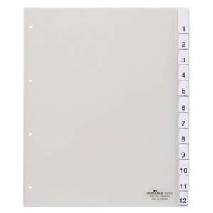 DURABLE - 6835-19 Divider A4+ 12 heat-sealed keys 1-12, transparent - EAN 4005546640006 ORGANIZATION AND <b>FILING</b> <b>PRODUCTS</b> - Product Image 1