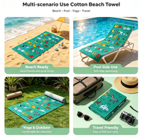 New Fashion Style Custom Printed Soft Eco-Friendly Absorbent 100% Cotton Sand Free Compressed Beach Towel