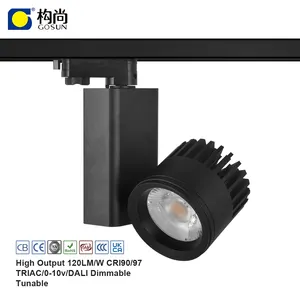 GOSUN 5 years warranty 15/24/30/40/60 degree rotatable 20w supplier led cob color adjustable track light