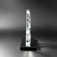 Trofeo Neelpure 175184 con Base Negra Multidiamante, Grabado Láser de Cristal, Patrón Personalizado DIY