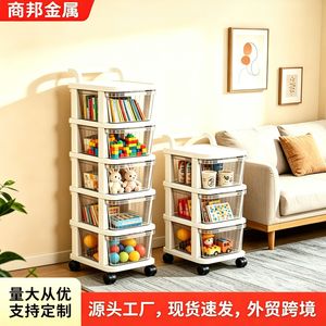 Étagère de rangement multi-tiroirs avec roulettes, 5 niveaux transparents, pour jouets, vêtements, livres, collations, organisateur de salon - Product Image 4