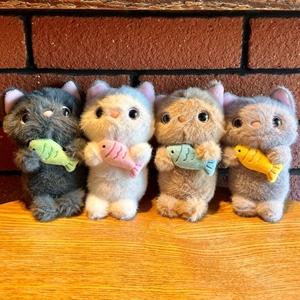 Dễ Thương Peluches 4 Inch 10Cm Mèo Thú Nhồi Bông Bán Buôn Giá Rẻ Trang Trí Búp Bê Động Vật Sang Trọng Keychain <span class=keywords><strong>Mini</strong></span> Claw Máy Đồ Chơi - Product Image 4