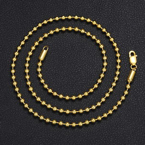 תכשיטים אישית 3mm 10K 14K 18K 24K מוצק אמיתי צהוב זהב חבל פרנקו קובני חרוז שרשרת שרשרת לגברים נשים - Product Image 2