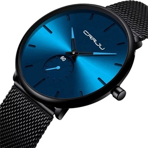 นาฬิกาข้อมือควอตซ์แฟชั่นใหม่สำหรับผู้ชาย OEM ODM ดีไซน์บางเฉียบ สายสตีลถัก กันน้ำ เหมาะสำหรับกิจกรรมกลางแจ้ง รุ่น CRRJU 2150 - Product Image 1