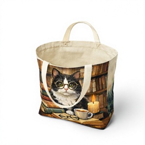COTTON VOYAGE Custom Printed Logo Recycled Grocery Tote <b>Bag</b> Heavy Canvas 100% Cotton Large Bulk Reusable <b>bag</b> Personalized logo - Product Image 5