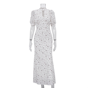 2025 Ruffle Casual <span class=keywords><strong>de</strong></span> moda <span class=keywords><strong>de</strong></span> oficina largo verano Floral damas <span class=keywords><strong>vestidos</strong></span> elegantes - Product Image 4