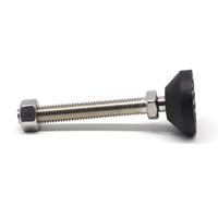 Support de pied M12x50-40D nylon grande base glisse réglable pieds de montage en caoutchouc niveleur pour profil en aluminium à fente en t #7879