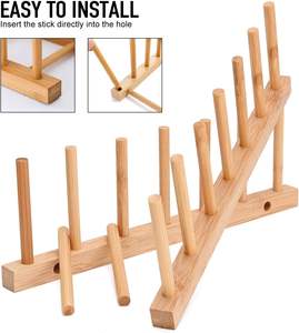 Support de stockage en bois support support en bois <span class=keywords><strong>CD</strong></span> présentoir support Portable comptoir bureau porte-revues - Product Image 4