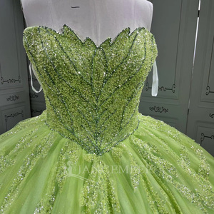 Vestido de Quinceañera Verde Lima Lsmu179, Vestidos de 15 Años, Vestidos de Quinceañera, Vestidos de Gala Jancember - Product Image 3