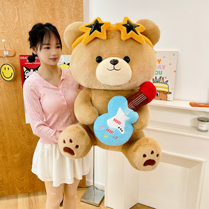 En gros Ours en peluche Rock Star, adorable figurine musicale, plusieurs tailles, cadeau moelleux pour enfants, adolescents et adultes - Product Image 4