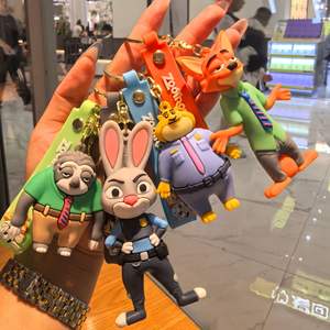 Nouvel ensemble de porte-clés en silicone Zootopia 2026 – Judy Hopps, Nick Wilde, Flash Clawhauser – pour sac et clé de voiture - Product Image 4
