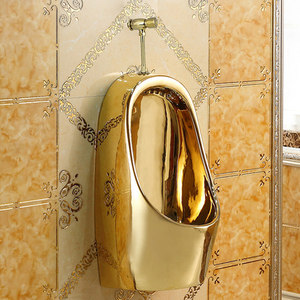 Urines chinoises <span class=keywords><strong>en</strong></span> céramique suspendue au mur, urins dorés pour hommes, 1 pièce - Product Image 2