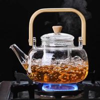 Nouvelle poignée théière ménage vapeur service à thé Pot lumière luxe théière Style chinois haute borosilicate verre théière