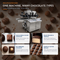 Déposeuse de chocolat semi-automatique à double trémie de 30 L pour la production de bonbons truffes fourrés, petite échelle, OEM