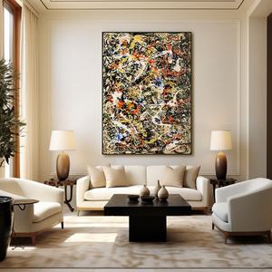 Peinture à l'huile abstraite encadrée, peinte à la main sur toile, pour la décoration minimaliste d'entrée et de couloir - Product Image 6