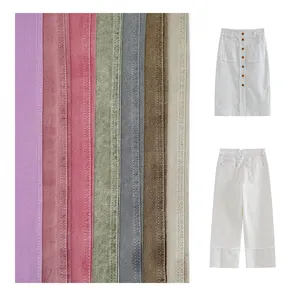 Stok lot kain Jin siro 100% kain denim katun dengan warna mercerize Kain jeans twill untuk pakaian desainer dengan grosir
