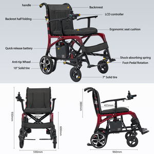 Fauteuil roulant médical léger et pliable HEABENS en promotion pour personnes âgées, avec télécommande, batterie au lithium CF01 et son châssis en fibre de carbone - Product Image 4