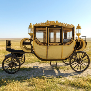 Calèche royale européenne de haute qualité, électrique, noire et jaune, pour mariage, à vendre - Product Image 1