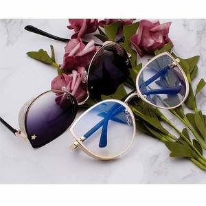 Lunettes de soleil œil-de-chat pour femmes, nouvelle collection, monture sans bords en alliage, verres dégradés, protection UV400, personnalisables avec logo, haute qualité - Product Image 4