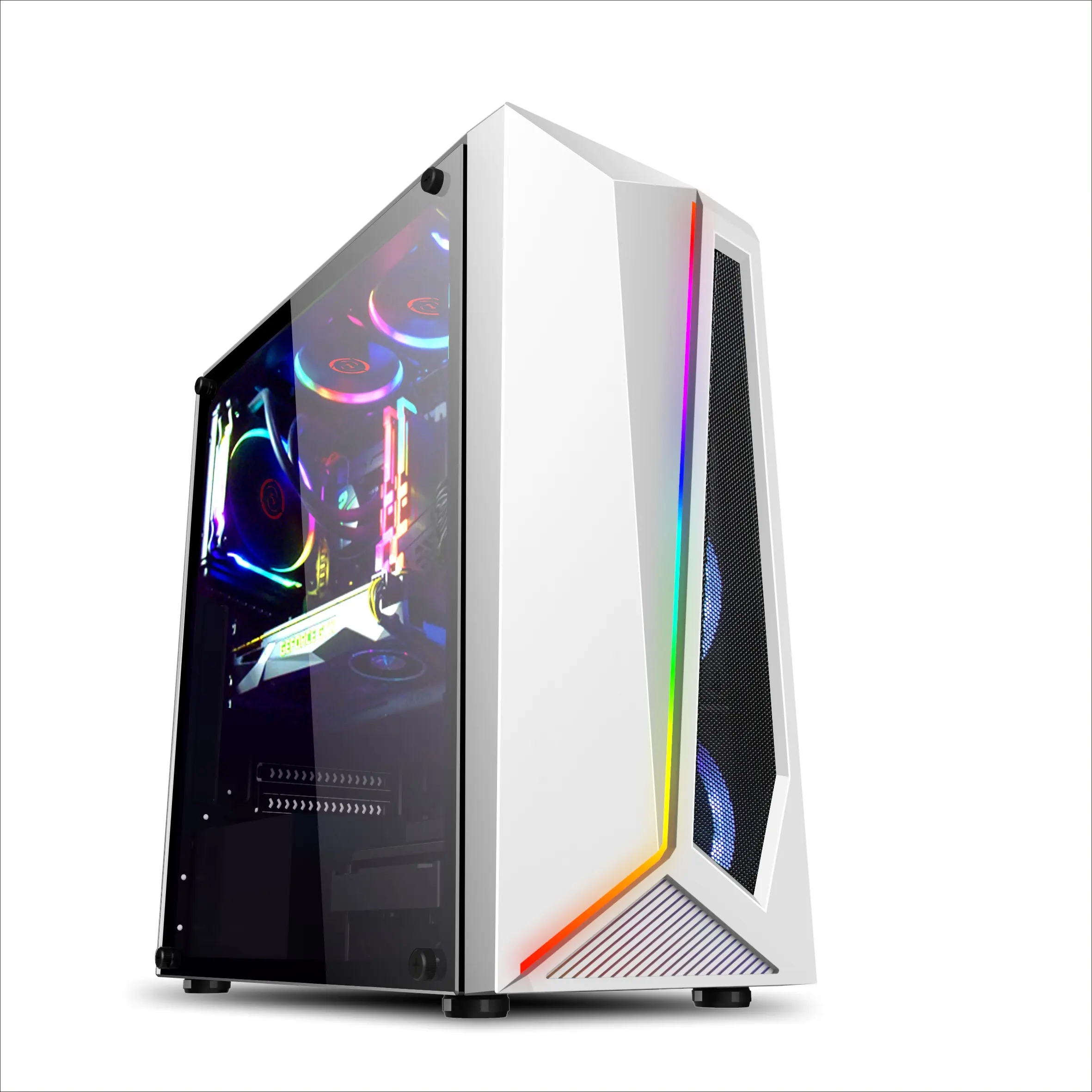 Yeni Modern stil QDI yelken RGB çelik yan Panel masaüstü şasi bilgisayar ATX durumda hesaplama PC