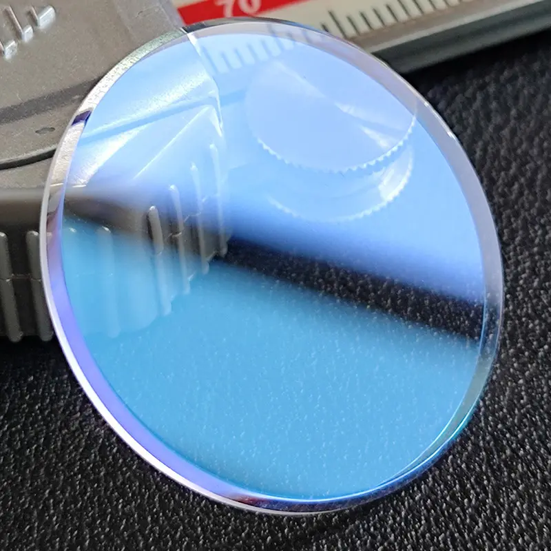 フラット31径1.8mm厚時計クリスタルミネラルガラス、面取りブルーレッドクリアコーティング交換用時計ガラス部品セイコー用