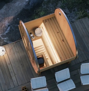 Cedar Barrel ซาวน่า4คน6คนสำหรับสปาซาวน่าแบบดั้งเดิมทรงกระบอกเหงื่อออก - Product Image 5