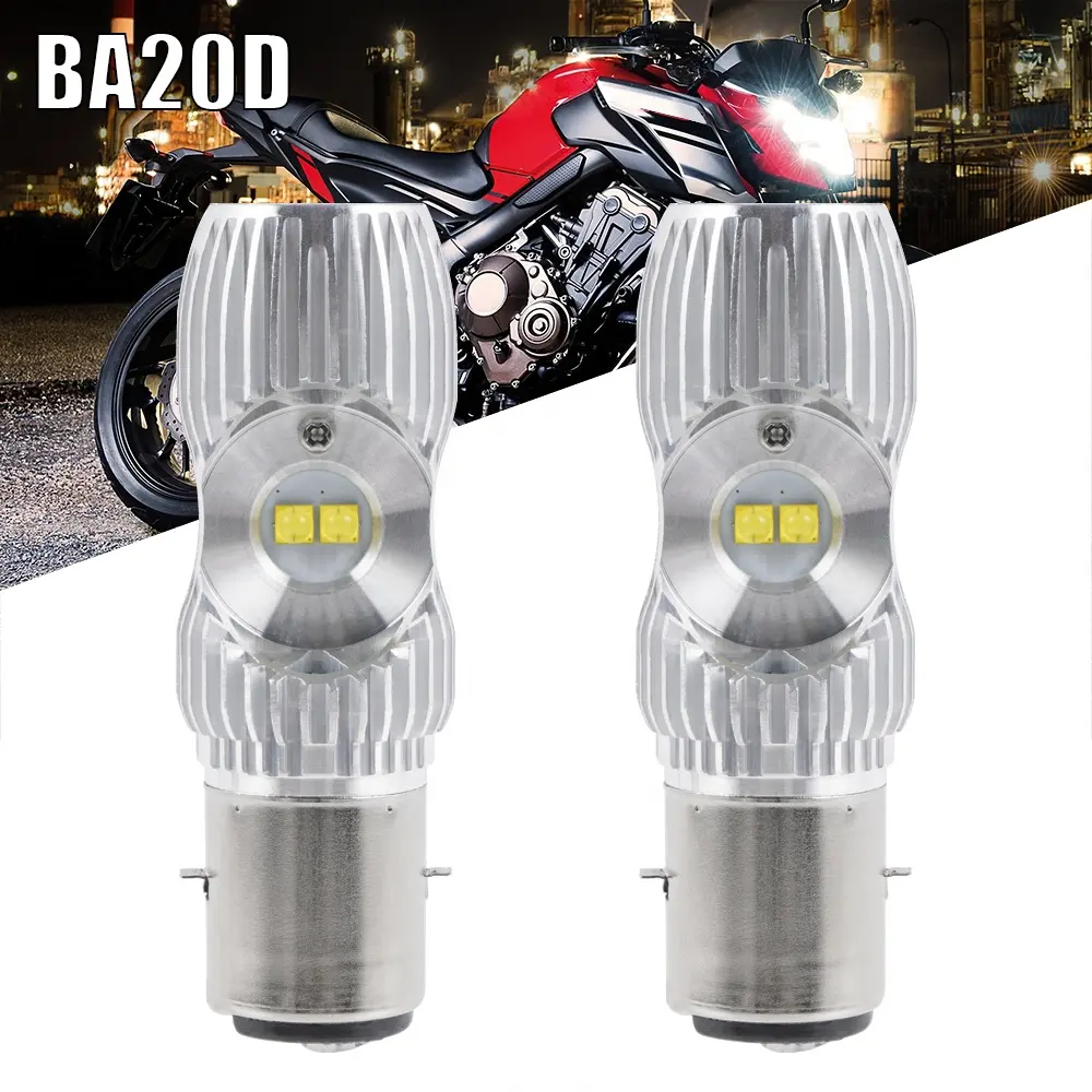 Bevinsee lâmpada led para farol, ba20d h6 s1 s2 para motocicleta ktm atv dc 6000k branca pura
