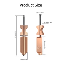 Upgrade Kit Nozzle Flashforge AD5X, Komponen Nozzle Flash Cast AD5X Baja Tahan Karat 0.4mm untuk Aksesoris Printer 3D